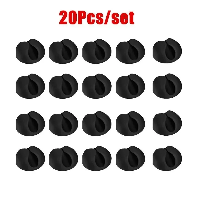 Selbstklebende Silikon-Kabelhalter im 20er-Set